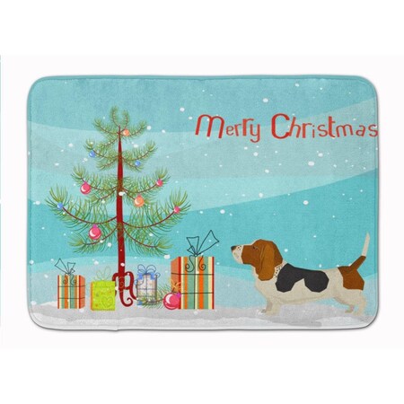 Carolines Treasures Basset Hound Christmas Tree Machine Washable Memory Foam Mat CK3518RUG